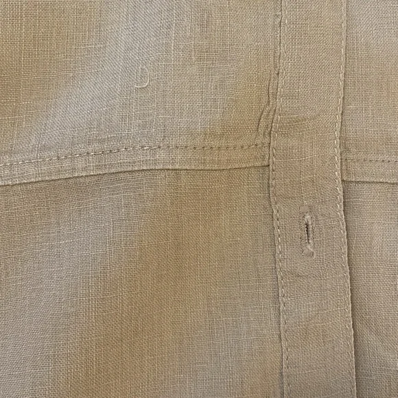 Tahari 100% Linen Taupe Tunic Style Shirt Size L - Picture 3 of 6